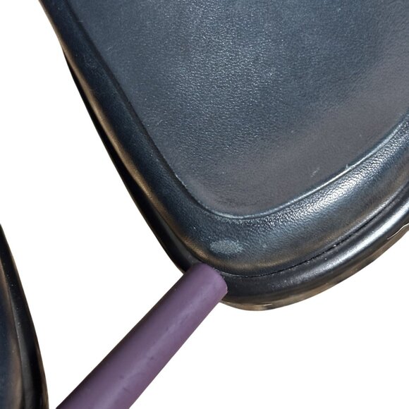 Franco Sarto Dark Navy Leather Square Toe Loafers Size 7M Formal Casual Shoes - Picture 4 of 8